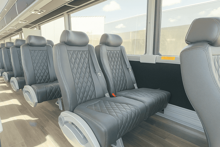 interior of Charter Bus Rental Council Bluffs charter bus